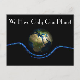 "Vi har bara en planet" och jord från rymden Vykort