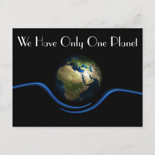 "Vi har bara en planet" och jord från rymden Vykort
