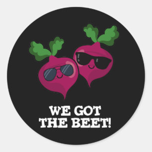 Vi Har Beet Funny Veggie Pun Mörk BG Runt Klistermärke