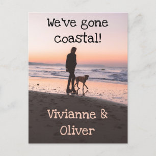 Vi har Borta Coastal Sunset Beach Walk Photo Meddelande Vykort