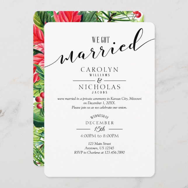 Vi Har Bröllopsfest för marktjuren Inbjudningar (Fram/baksida)