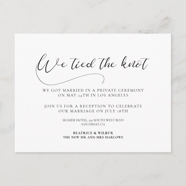 Vi har bundit den romantiska kalligrafin i Knot El Vykort (Framsida)