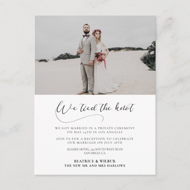 Vi har bundit det romantiska kungörelsen från Knot Vykort (Framsida)