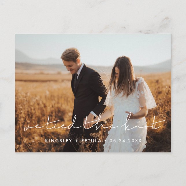 Vi har bundit ett handskrivet KN-foto med minimali Vykort (Framsida)