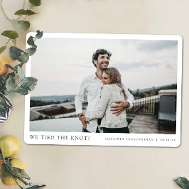 Vi har bundit Knot! Modern Photo Elopement Bröllop Meddelande