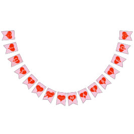 Vi har bundit Knot Red Hearts Bröllop Bunting Bann Vimplar