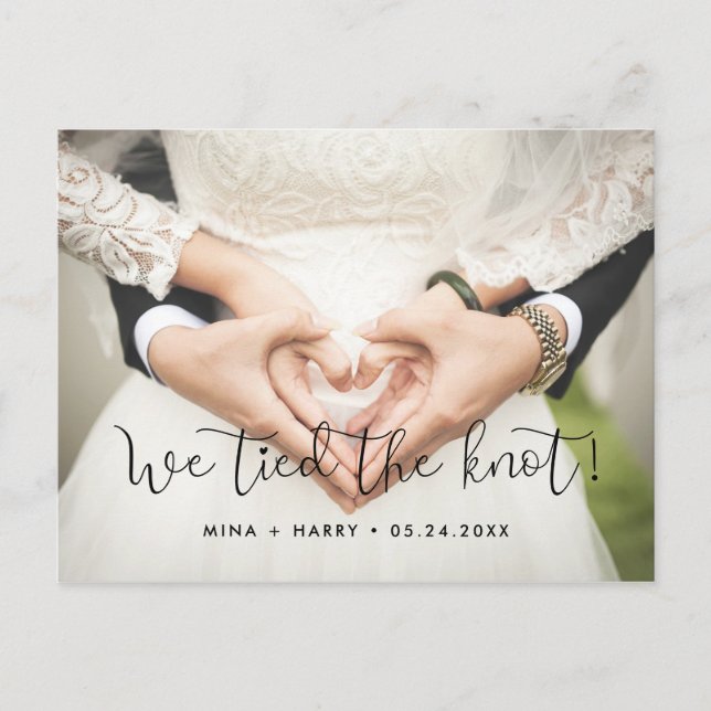 Vi har bundit Knot Whimsical bröllop-fotot Vykort (Framsida)