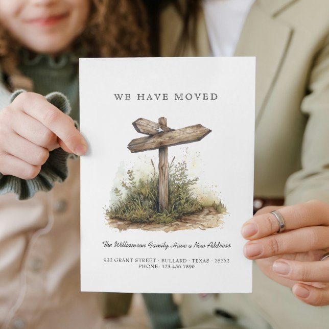 Vi har Bytt Adress - Ny Adress I Vägmärke Meddelande (Skapare uppladdad)