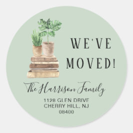 Vi Har Bytt Boho Växter Salvia Grön Returadress Runt Klistermärke