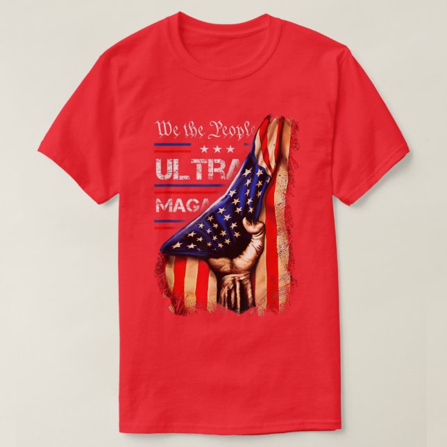 Vi har den amerikanska Flagga People Ultra Maga T Shirt (Design framsida)