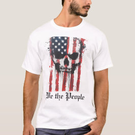 Vi har den amerikanska flagga People's skalle T Shirt
