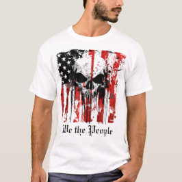 Vi har den amerikanska flagga People's skalle T Shirt