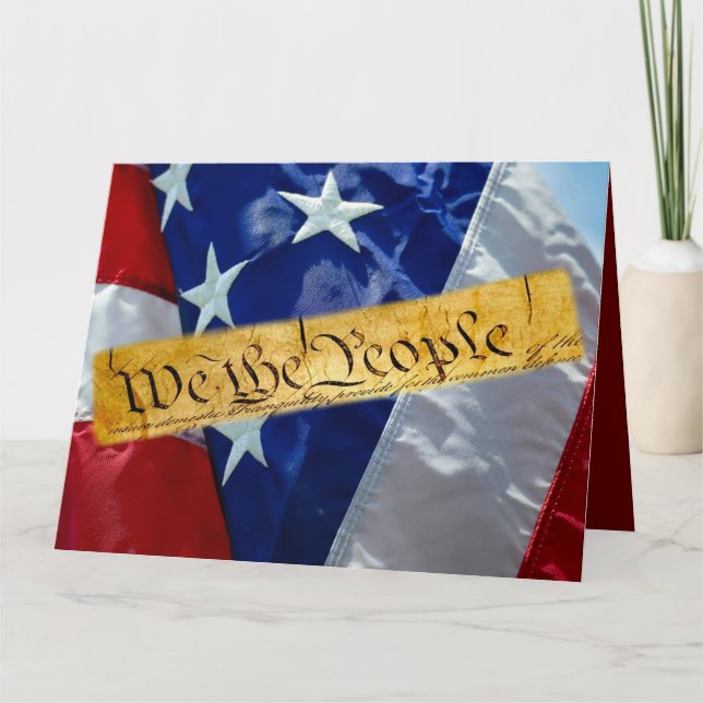 Vi har den amerikanska konstitutionen och Flagga Kort (Framsida)