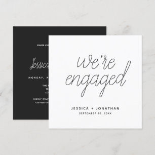 Vi har en enkel Förlovningsfest-kalligrafi Inbjudningar