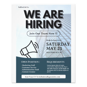 Vi har en fluga, lediga jobb, hiring Flyer Fototryck