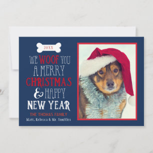 Vi har en God jul-Hund-fotoplatta Julkort