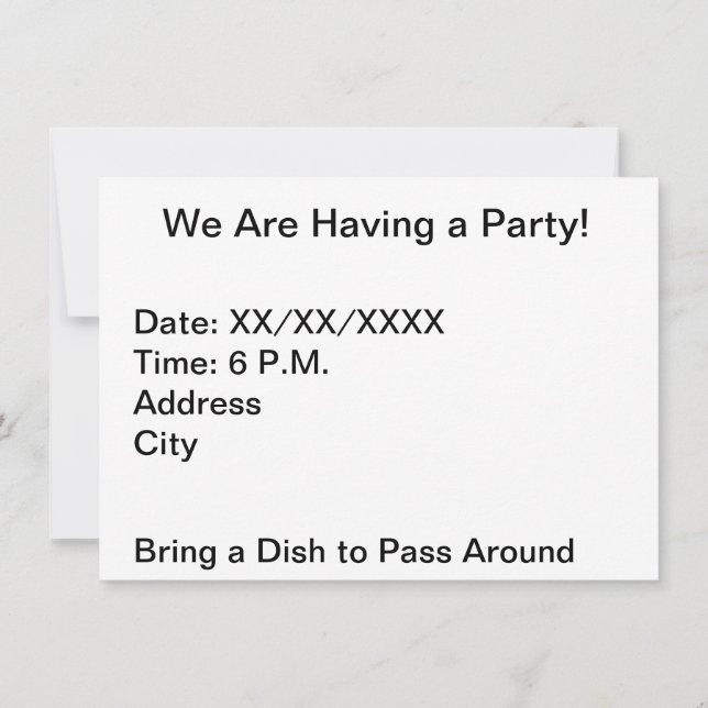 Vi har en inbjudan till Anpassningsbarna Party (Baksida)