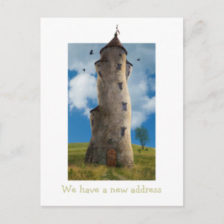 Vi har en ny adress | Funny Family Torn Meddelande Vykort