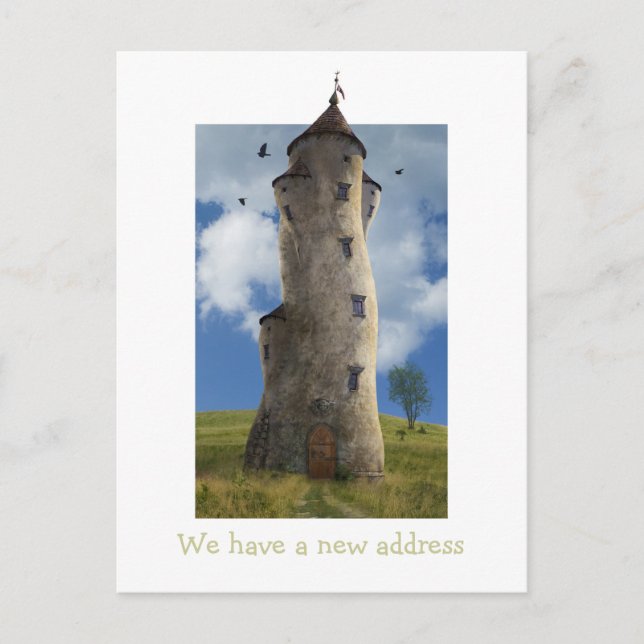 Vi har en ny adress | Funny Family Torn Meddelande Vykort (Framsida)
