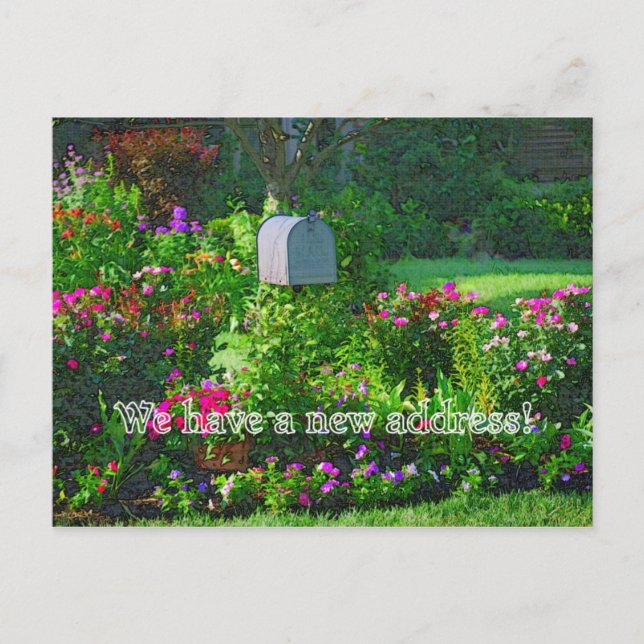 Vi har en Ny adress Meddelande Vykort (Framsida)