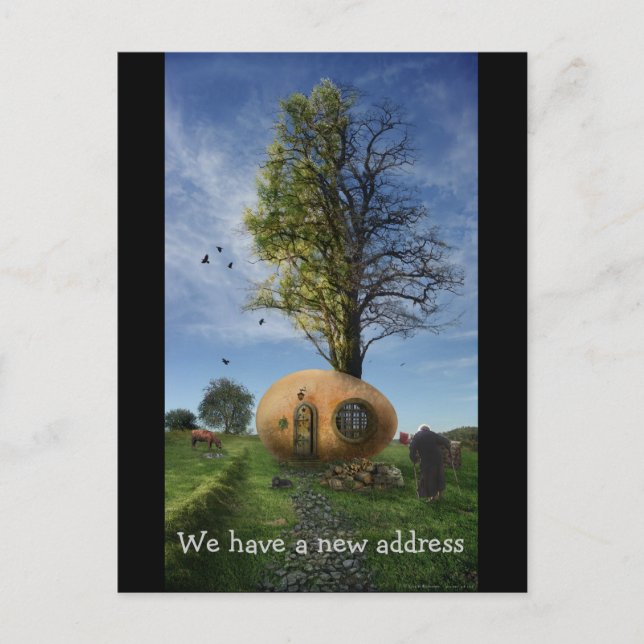 Vi har en ny adress | Old Egg House Meddelande Vykort (Framsida)