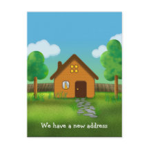 Vi har en ny adress - vykortsinbjudan