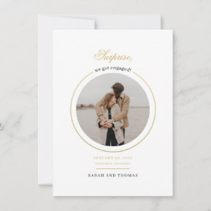 Vi Har Engagerade Modern Photo Förlovningsfest Inbjudningar