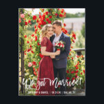 Vi Har ett gift par fotopenselskript Vykort<br><div class="desc">Modern penselskript Vi Har Markried Elopement Announement Photo Postcard</div>