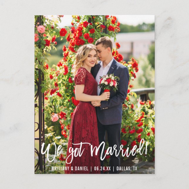 Vi Har ett gift par fotopenselskript Vykort (Framsida)