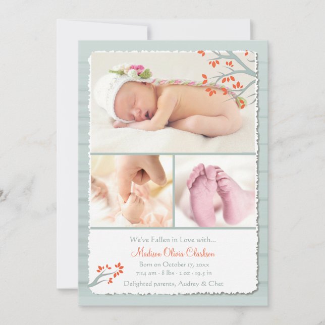 Vi har fallit i Kärlek födelsemeddelandet Meddelande (Framsida)