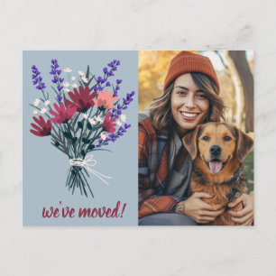 Vi har flyttat ANPASSNINGSBAR PHOTO WildblomBouque Vykort