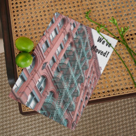 Vi har flyttat Apartment Byggnad Flytta Meddelande Vykort