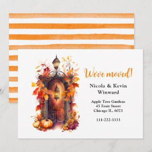 Vi har flyttat Autumn Fall Pumpkins Door Meddelande