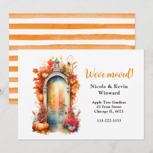 Vi har flyttat Autumn Fall Pumpkins Door Meddelande