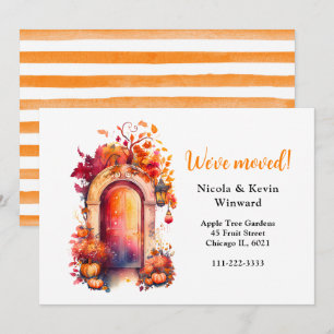 Vi har flyttat Autumn Fall Pumpkins Door Meddelande