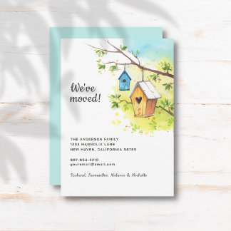 Vi har flyttat Bird House Flytta Notice Inbjudningar