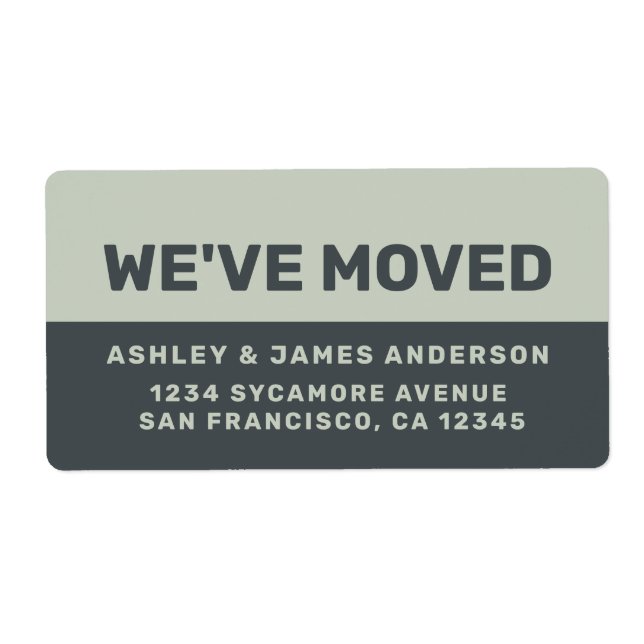 Vi har flyttat Black Pastel Grönt Ny adress Fraktsedel (Framsidan)