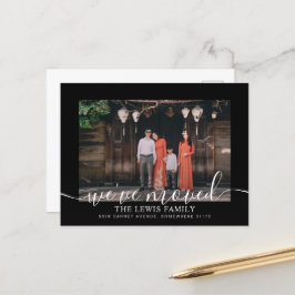 Vi har flyttat Black Photo Announonement Postcard Meddelande Vykort