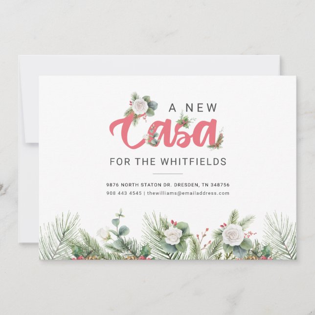 Vi har flyttat Blommigt Berry Flytta Adress Meddelande (Framsida)