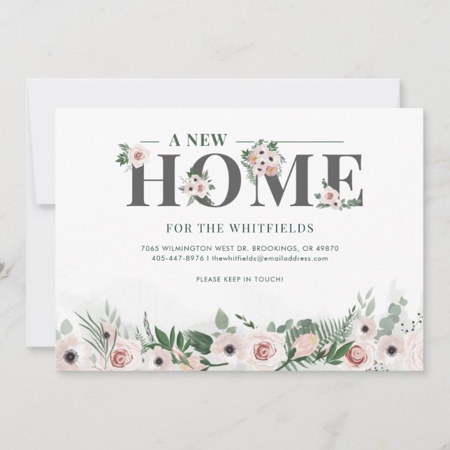 Vi har flyttat Blommigt Family Flytta Meddelande (Framsida)
