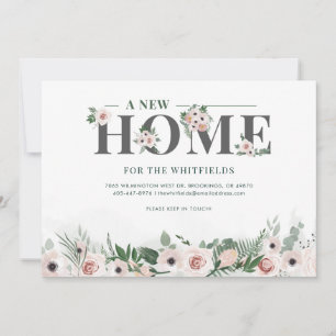 Vi har flyttat Blommigt Family Flytta Meddelande