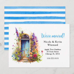 Vi har flyttat Blommigt Lavender Flowers Door Meddelande