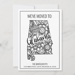 Vi har flyttat Blommigt Mandala Alabama State New Meddelande