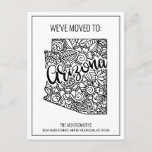 Vi har flyttat Blommigt Mandala Arizona State New