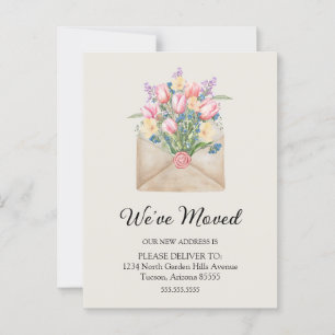 Vi har Flyttat Blommigten Ny adress Vykort