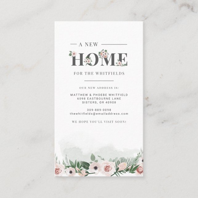 Vi har flyttat Blommigtens Nya adress meddelande o (Framsida)