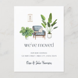 Vi har flyttat Boho Cat Flytta Announcement Vykort