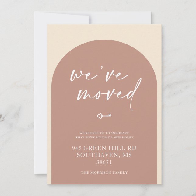Vi har flyttat Boho Flytta Announcement Inbjudningar (Framsida)