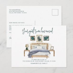 Vi har flyttat Boho Modern Flytta Meddelande Vykort