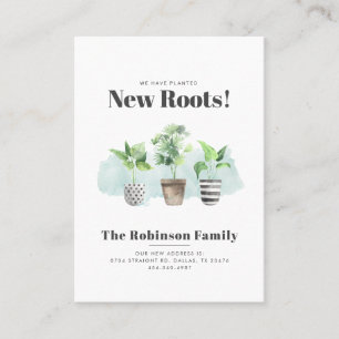 Vi har flyttat Boho New Roots Flytta Announcement Visitkort